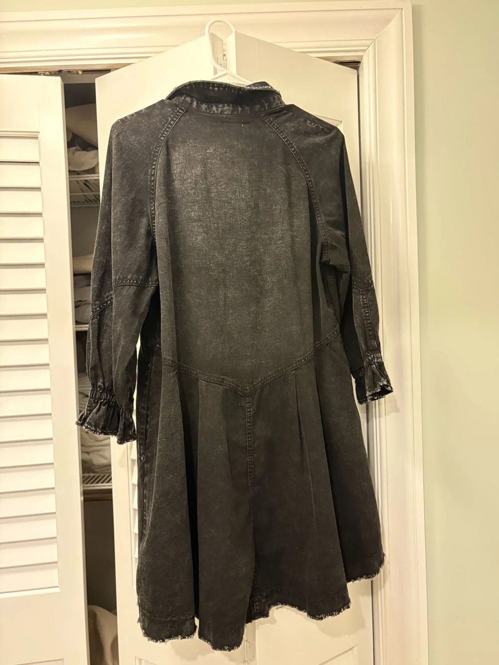 Free People Hannah Denim Mini Dress Black Size Extra Small